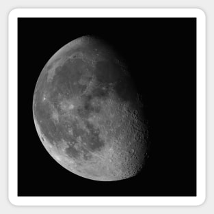 Waning Gibbous Moon isolated on black background Sticker